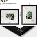 Egofine 11x14 Picture Frame Black - Photo Frame Made of Solid Wood Covered by Plexiglass for Table Top Display Pictures 5x7/8x10 with Mat or 11x14 Without Mat with Wall Mounting Hardware
