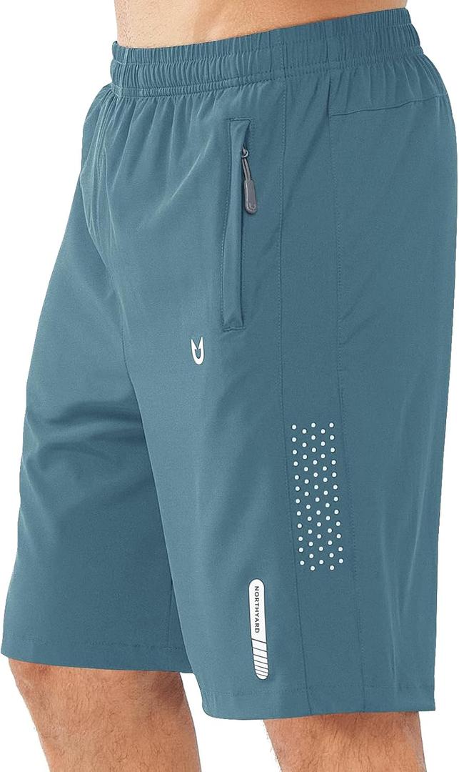 Northyard Men's Athletic Shorts - Grey/Blue 9inch 2XL