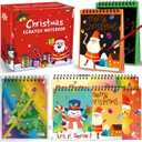iRugosa hapfyer 24 Pack Scratch Art Christmas Party Favors for Kids, Rainbow Scratch Notebook Paper Bulk for Christmas Goodie Bag Stuffers Classroom Gifts prizes