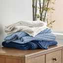 Bedsure Cooling Cotton Waffle King Size Blanket - Lightweight Breathable Summer Blanket of Rayon Derived from Bamboo for Hot Sleepers, Luxury Throws for Bed, Couch and Sofa, Ivory, 104x90 Inches