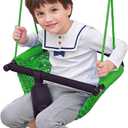 Hi-Na Swing Seats for Kids, Baby, Hand-Made Net Swing with Adjustable Rope, Suitable for Indoor, Outdoor, Backyard, Tree (Green)