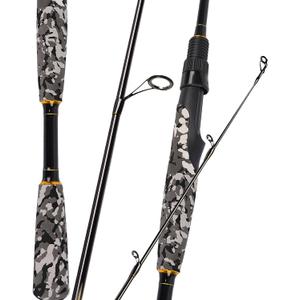 Fiblink 4-Piece Travel Fishing Rod, Spinning & Casting Rod with Camo EVA Handle, Portable Freshwater Carbon Fiber Pole, 7'6" Medium