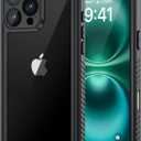 Lanhiem for iPhone 16 Pro Waterproof Case, Dustproof Case Built-in Screen Protector & Camera Protection, 360 Full Body Heavy Duty Waterproof Phone Case 6.3" (Black/Clear)