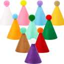 10 Pcs Mini Birthday Party Hats Multicolor Lovely Cone Hats for Animals Stuffed Pets Birthday Holiday Accessories Decoration Supplies