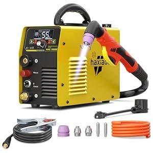 haxiaoer 55A Plasma Cutter [Large LED Display], Non Touch Pilot ARC High Frequency Air Power Plasma Cutter Machine, DC Inverter 110V/220V Dual Voltage Plasma Cutting Machine, PT/2T/4T, 1/2” Clean Cut