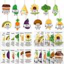 Threehoney 24 Set Valentine Coworker Gift Acrylic Vegetable Fruit Hanging Ornament for Valentines Office Exchange with Funny Support Card Thank You Gift for Employee Team Nurse Teacher