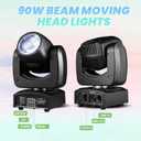 90W LED Moving Head DJ Lights Mini Beam Stage Lights Super Bright Spot RGBW 4IN1 DMX 512 13CH Sound-Activated for Wedding DJ Party Stage Lighting (90W, 2)