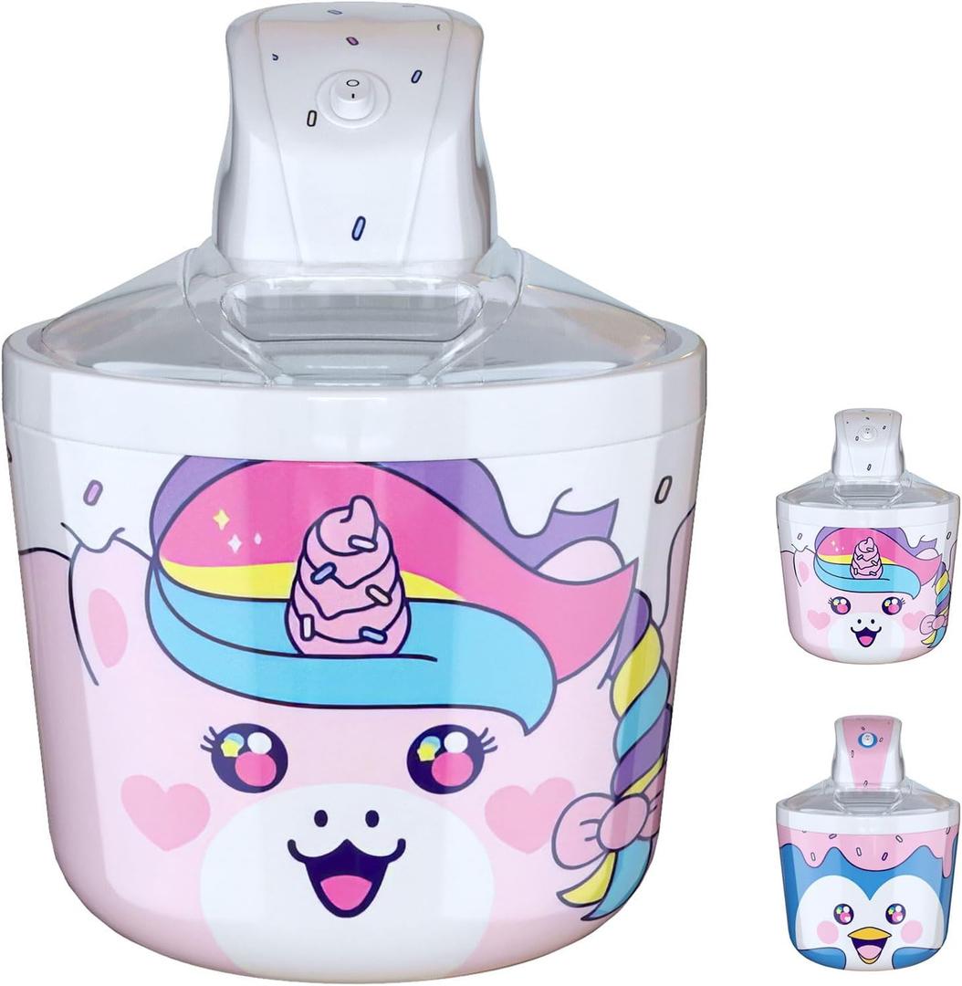 1.2 Quart Unicorn Electric Ice Cream Maker Machine for Kids  Best Countertop Ice Cream Machine for Homemade Soft Serve, Sorbet, Gelato, Frozen Yogurt  Fun & Easy Desserts for Families, Easy To Clean