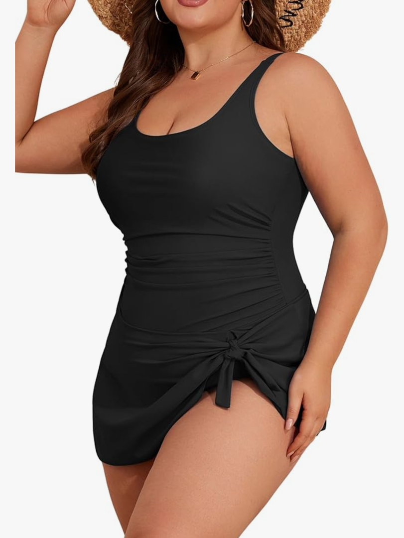 Eomenie Plus Size Swimdress for Women One Piece Swimsuit Tummy Control Swim Dresses Skirt Bathing Suit Size M