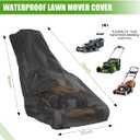 KISEER Outdoors Lawn Mower Cover Heavy Duty Waterproof Polyester Oxford Protection Push Mower Cover with Drawstring and Storage Bag (210D, 75 x 25 x 40 Inch)