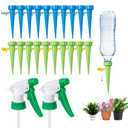 10 Pack Self Watering Spikes for Plant, Plug-in Devices with Adjustable Valve Switches, Plant Watering Devices with 1 Handheld Sprayers(10 Water+1 Spray)