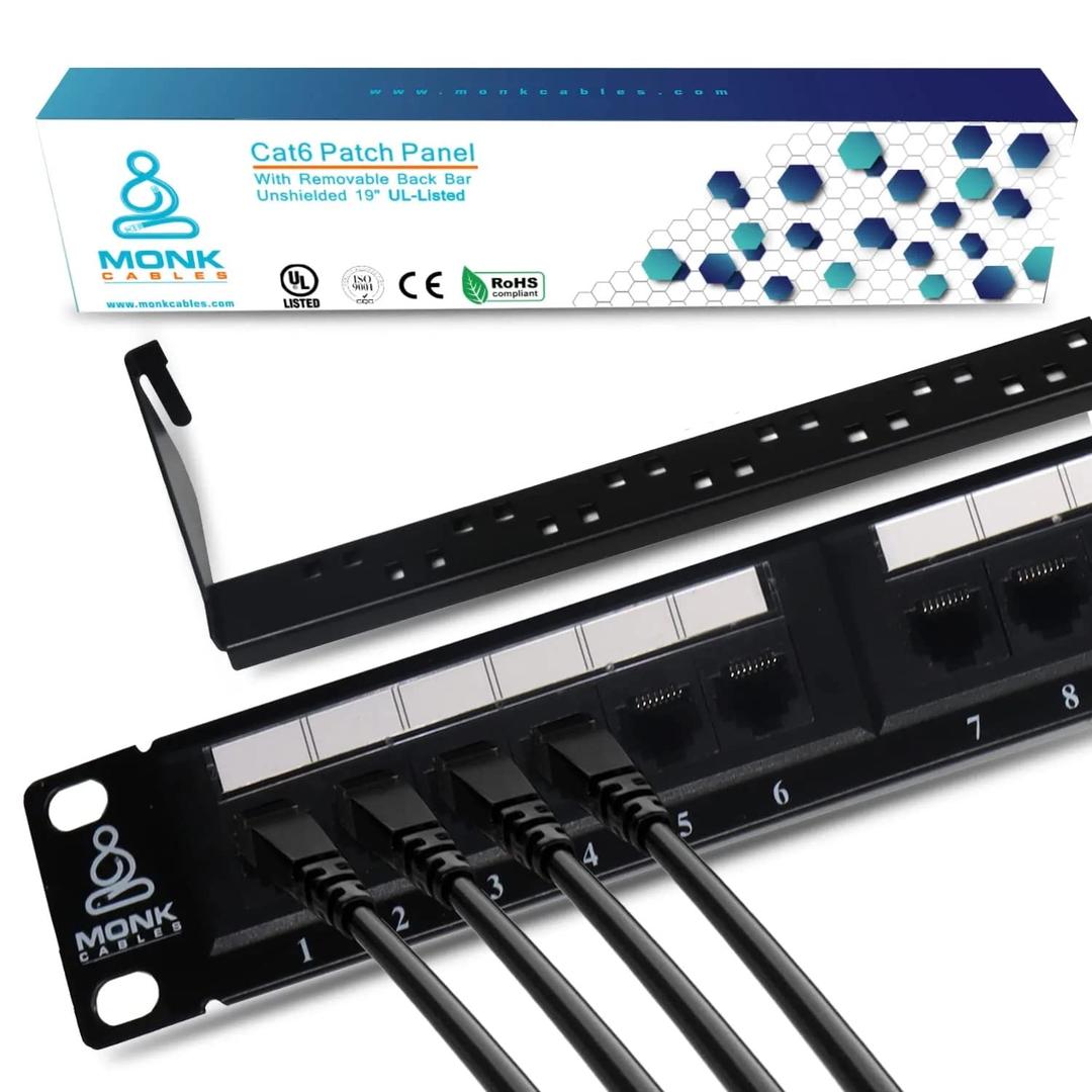 MONK CABLES | CAT6 Patch Panel | Puchdown | 24 Port