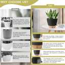 Plant Pots,12/10/9/8/ Inch Large Plastic Self Watering Flower Pots Indoor Outdoor with Drainage Holes, Deep Reservoir,Nursery Planting Pot for Indoor Out Door Plants Black