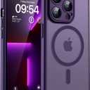 TOCOL Magnetic for iPhone 13 Pro Case Upgraded Full Camera Protection Compatible with Magsafe Drop Protection Translucent Matte Back Bumper Phone Cover Midnight Purple