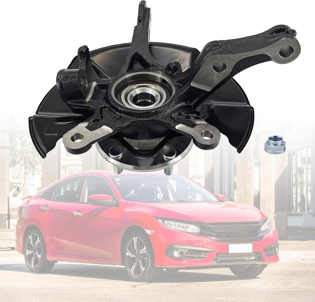 LK097 Front Left Driver Side Steering Knuckle Wheel Hub Bearing Assembly Compatible with Honda Civic 1.8L 2012-201651216-TR3-Y00 51216-TR0-A00