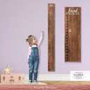 Farmhouse Style Wooden Kids Growth Chart Ruler for Boys and Girls (Rustic Brown - NTT)