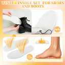 Handepo 10 Pairs Wool Shoe Insoles for Weather Cold Cut to Size Sheepskin Insoles Women Fluffy Wool Fleece Insole Unisex All Size Cozy Inner Warm with Dimension Chart Imitation Wools Insole