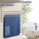 NearMoon Swivel Towel Rack, 19.5" Thicken 304 Stainless Steel 4-Arm Towel Bar, Space Saving Wall Mounted Towel Holder with Hook, Rustproof Swing Out Towel Hanger for Bathroom, Kitchen (Chrome Finish)