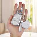 for Cadillac key fob cover with Diamond Heart Keychain