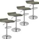 VECELO Bar Stools Set of 4, Adjustable Bar Stools, Bar Height Stools for Kitchen Counter (Dark Green)