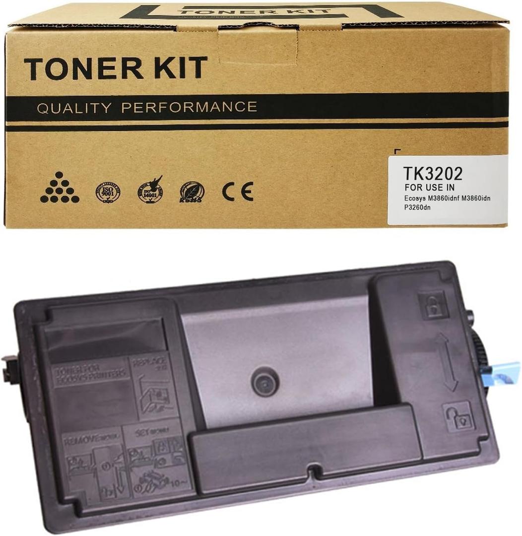 TK3202 Compatible for Kyocera TK3202 TK-3202 Black Toner for ECOSYS P3260dn M3860idn M3860idnf Printer 40,000 Pages
