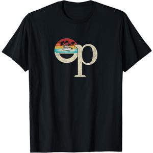 Op Ocean Vintage Pacific Ocean Beach Sun Palm Trees Retro T-Shirt, Black 2XL