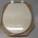 Mayfair Cassel Slow Close Toilet Seat, Easy Clean, Non Slip Premium Wood Seat, Easy Install, Made in USA, Round, Bone