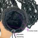 HAPPY&CC Braided Drawstring Ponytail Long Nubian Locs Hair Pieces Ponytail Bun Clip in Braiding Hair Drawstring Ponytail Crochet Braids Hair Extensions for Black Women(#1B, 20)