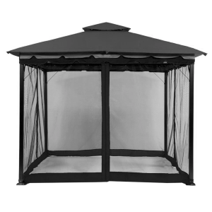 Outdoor Replacement Mosquito Netting for 10x10x7.2 ft, 10x12x7.2 ft, 12x12x7.2 ft Gazebo, Black