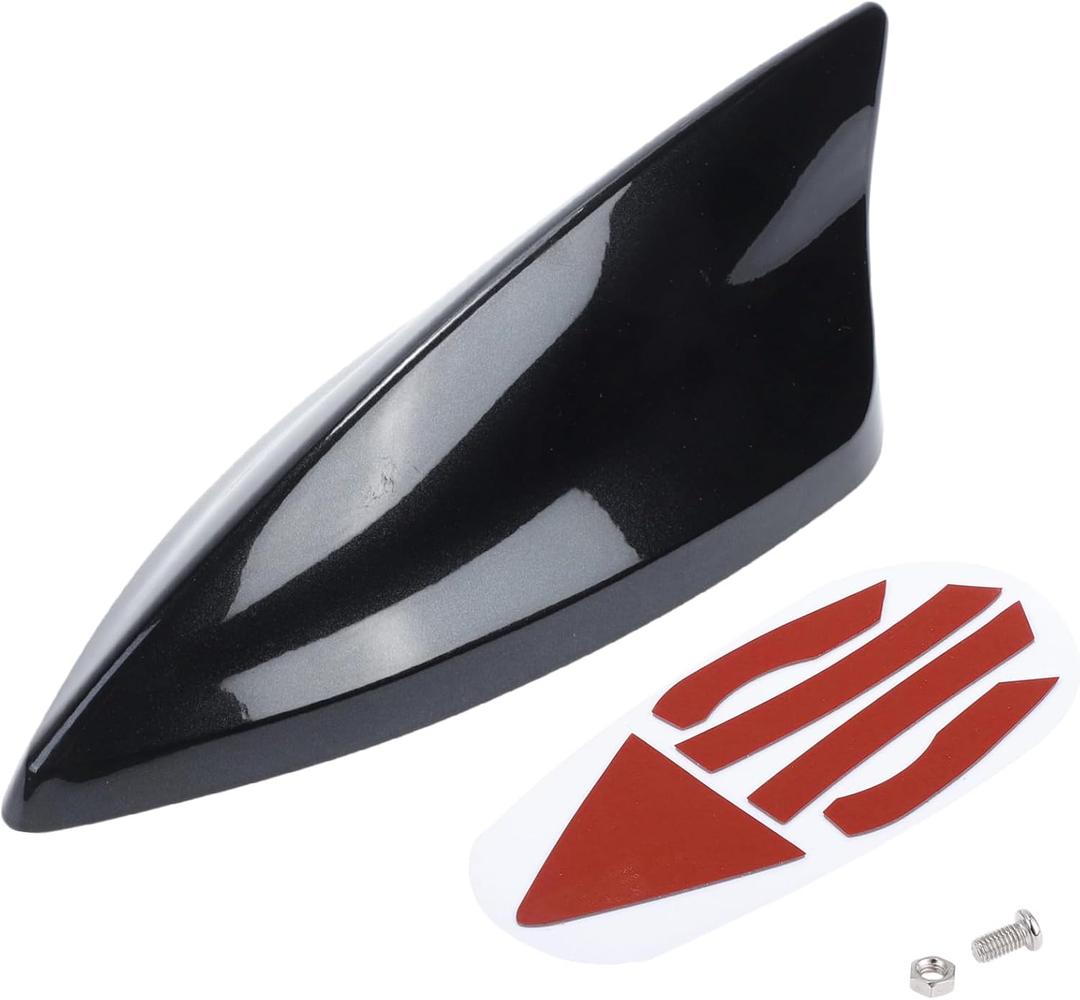 Shark Fin Antenna, AM/FM Signal Roof Aerial Universal for Car Auto SUV Truck ABS Material with Adhesive Base Pearlescent Black