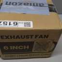 HG Power 6 Inch Exhaust Fan: Kitchen Exhaust Fans with Switch Portable Attic Vent Fan with 8 Feet Power Cord Plug-in Garage Ventilation Fan with Damper Shop Chicken Coop Basement Smoking Room, Silver