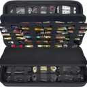 Display Case for 66+ Pocket Knives. Folding Knife Holder, Butterfly Knives Storage Organizer, Knives Roll Collection Pouch Carrier Bag for Survival Tactical Outdoor for EDC Mini Knife (Box Only)