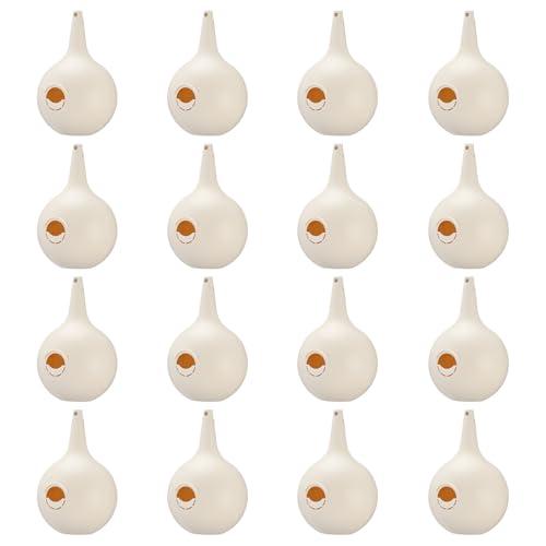 LemonRoad 16 Pieces Martin Gourds Wild Bird Lover's Purple Martin Gourd House 1.25" Entrance 8" Nest Chamber Plastic White Bird House for Outdoors Yard Garden Shepherd's Pole
