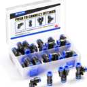 TAILONZ PNEUMATIC 12mm od Push to Connect Fittings Pneumatic Fittings Kit 5 Spliters+5 Elbows+5 tee+5 Straight (20 pcs)