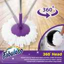 Fabuloso Spin Mop and Bucket Set, Hands-Free Pedal-Activated Spin Wringer, Adjustable Pole, Machine Washable and Replaceable Microfiber Mop Head, Works on All Hard Floor Surfaces