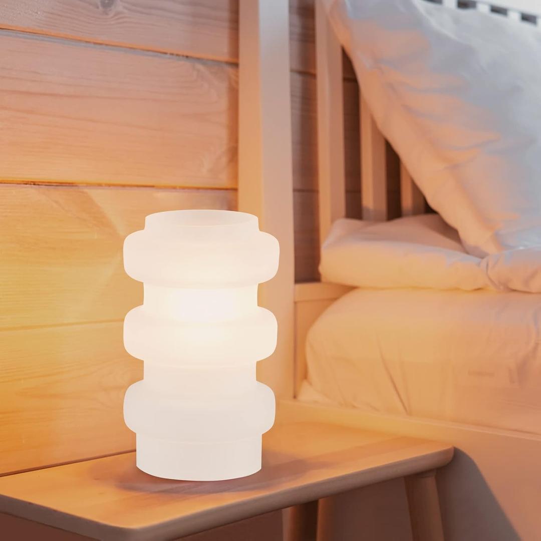 Modern Table Lamp, E12 Lighting Decor, No Bulb (White)