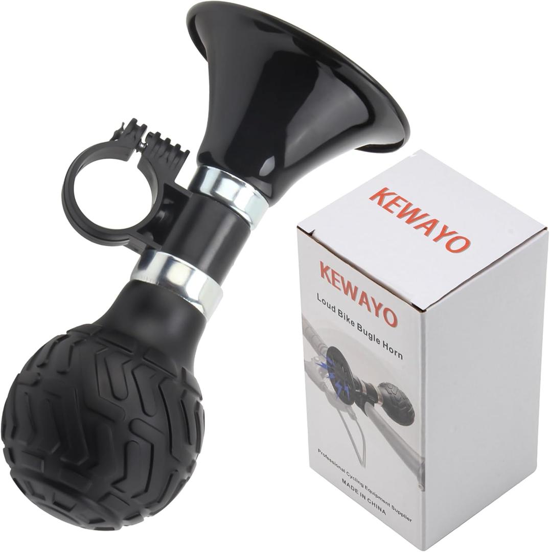 KEWAYO 120dB Bike Horn - Loud Metal Bicycle Bell for Road, MTB, Cruiser & Folding Bikes