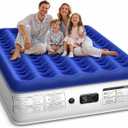 Xsleep Queen Air Mattress with Built in Pump Luxurious Comfort Raised Inflatable Mattress Queen Airbed Blow Up Mattress for Home and Guests Air Bed 2 Mins Fast Inflate/Deflate 660 lbs Max (13" Blue & White)