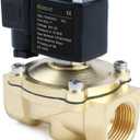 U.S. Solid 1" Brass Solenoid Valve - 24V DC, Normally Closed, 145 PSI Electric Valve for Water, Air, Diesel