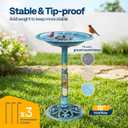 VIVOHOME Bird Bath with Solar Fountain for Outside, Polyresin Pedestal Bird Baths with Solar Powered Pump for Outdoor, Garden, Weather-Resistant Birdbaths with 20" Bowl, Blue