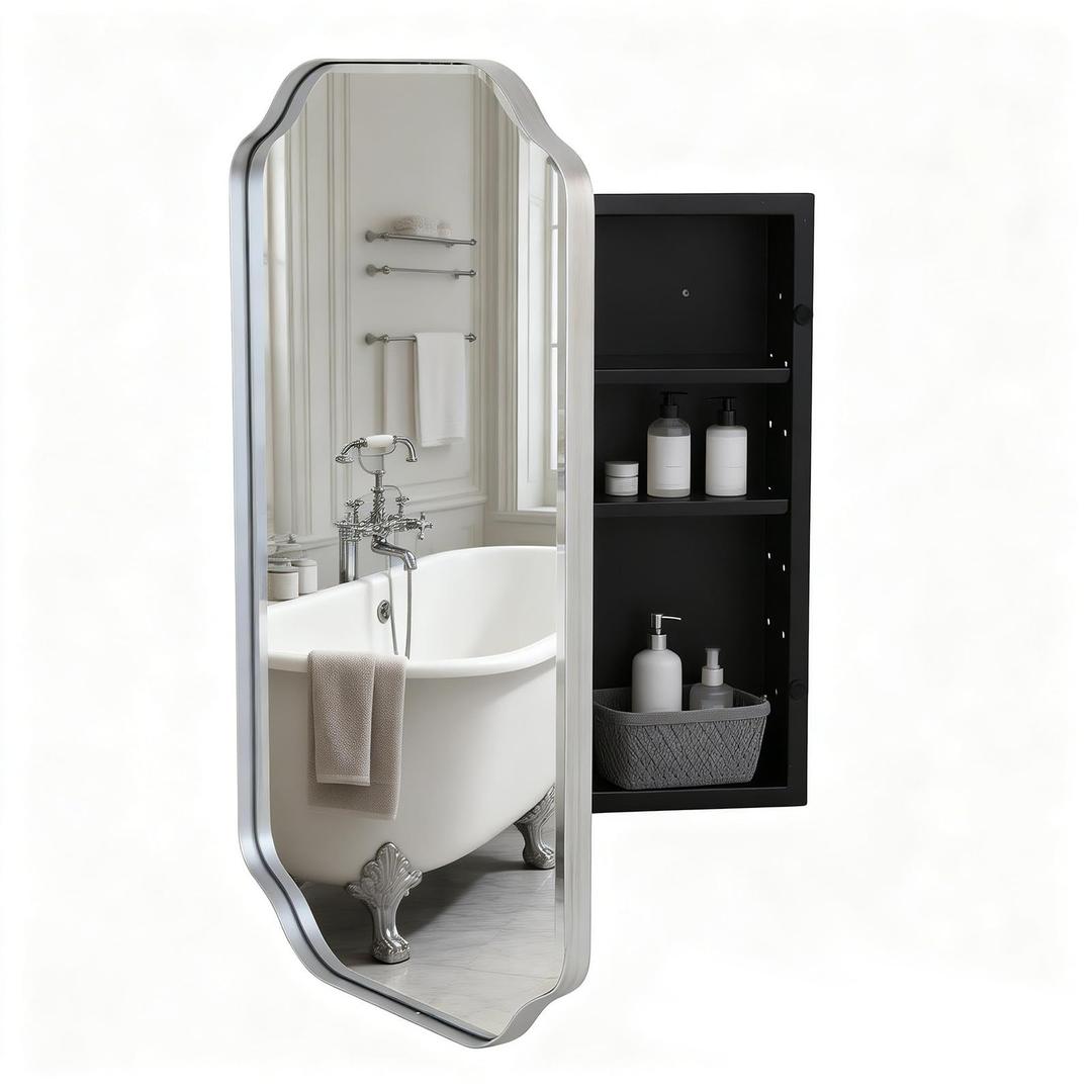 VIWILII 16"x24" Bathroom Medicine Cabinet Wall-Mounted Mirror with Storage
