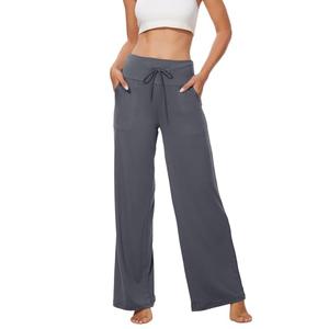 ZOOSIXX Soft Pajama Pants for Women, Wide Leg Comfy Casual Lounge Yoga Capri Pants 22'' / 30'' L