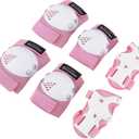 BOSONER Kids/Youth Knee Pad Elbow Pads for Roller Skates Cycling BMX Bike Skateboard Inline Rollerblading, Skating Skatings Scooter Riding Sports (Small (3-7 years), Pink / White)