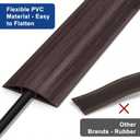 Floor Cord Cover 4FT, Walnut Wood Cord Hider Floor, Soft PVC Cord Protector Floor, Hide Extension Floor Wire Covers for Cords, Organizer Wires Floor Cable Cover, Cable Cavity: 0.47" (W) x 0.24" (H)