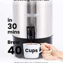 SYBO Commercial Grade Stainless Steel Percolate Coffee Maker, Hot Water Urn for Catering, Hot Beverage Dispenser, 40-Cup, 6L, Metallic