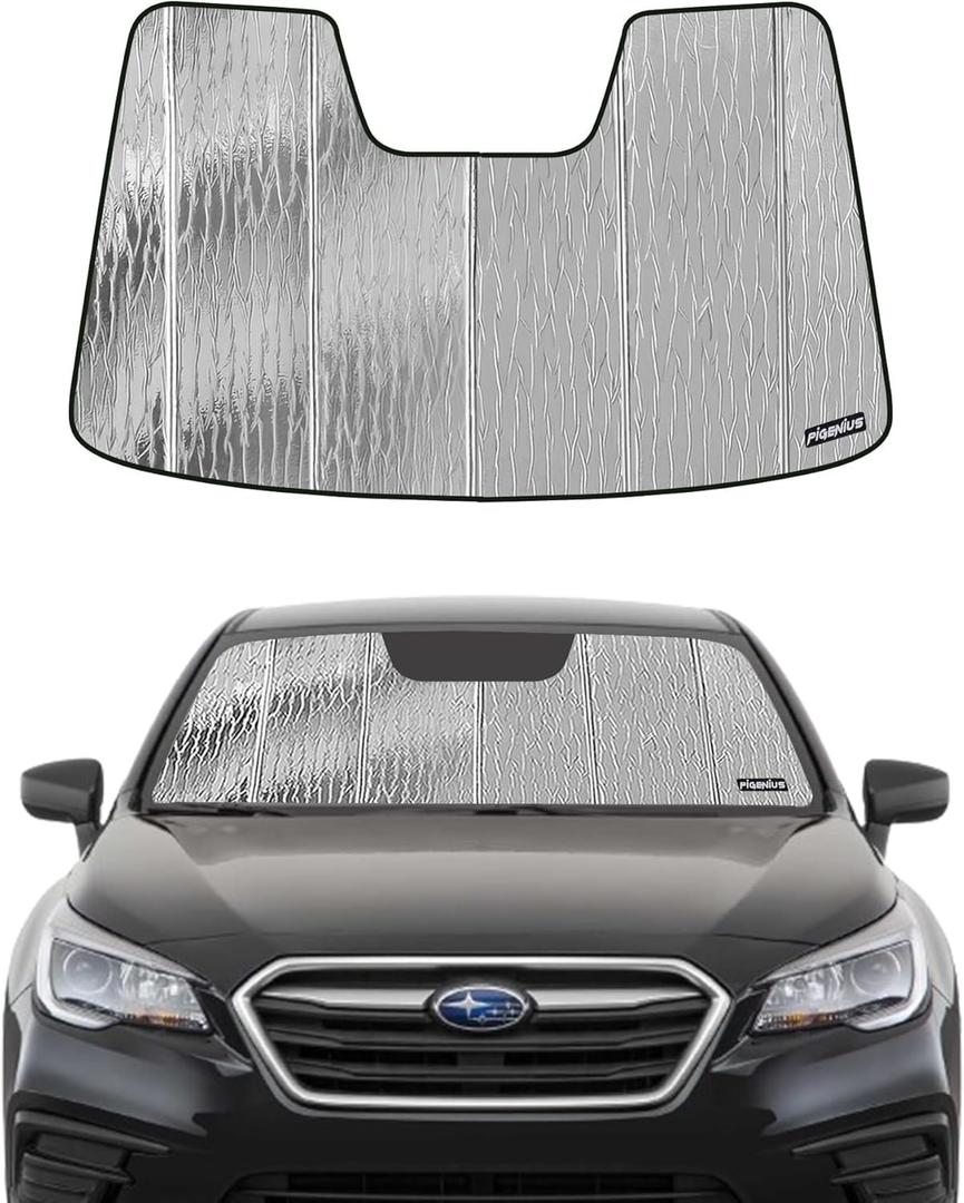 Windshield Sun Shade for Subaru Legacy/Outback 2015-2019,with Eyesight Driver Assist System,Front Window Sunshade Shield,2-in-1 Reflective Sun Shade,Silver for Summer, Black for Winter