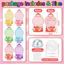 36 Pack Gumball Machine Valentines Day Cards with Clear Plastic Dome Candy Holders DIY Valentines Exchange Gift for School Classroom Party Supplies (Candy Not Included)