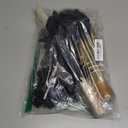 Witches Broom Halloween Broom Parking DIY, Gothic Style Decor with 3D Spooky Bats, Spiders & Webs, Fake Dark Black Roses, Eucalyptus with Wooden Detachable Broomstick