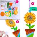 Winlyn 24 Sets Potted Flower Craft Kits DIY Potted Flower Ornaments Decorations Tulip Sunflower Foam Stickers Arts and Crafts for Kids Classroom Activities Birthday Spring Summer Camping Party Favors