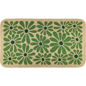 Spring Green Floral Decorative Doormat, Seasonal Summer Low-Profile Switch Rug Door Mat Floor Mat for Indoor Outdoor 17x29 Inch SYCH01